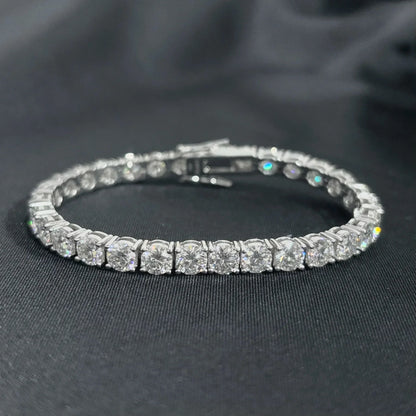 Full Moissanite Tennis Bracelet 925 Silver Plated 18k Gold for Women Man Wedding Party Fine Jewelry Can Pass Diamond Test