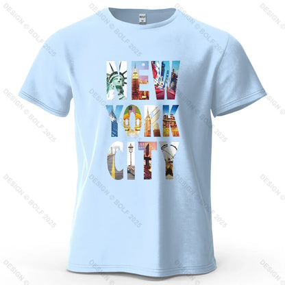 NYC Vibes Printed Men's T-Shirt 100% Cotton Oversized Urban Trendy Graphic Tees for Women Tops Tees Casual Streetwear