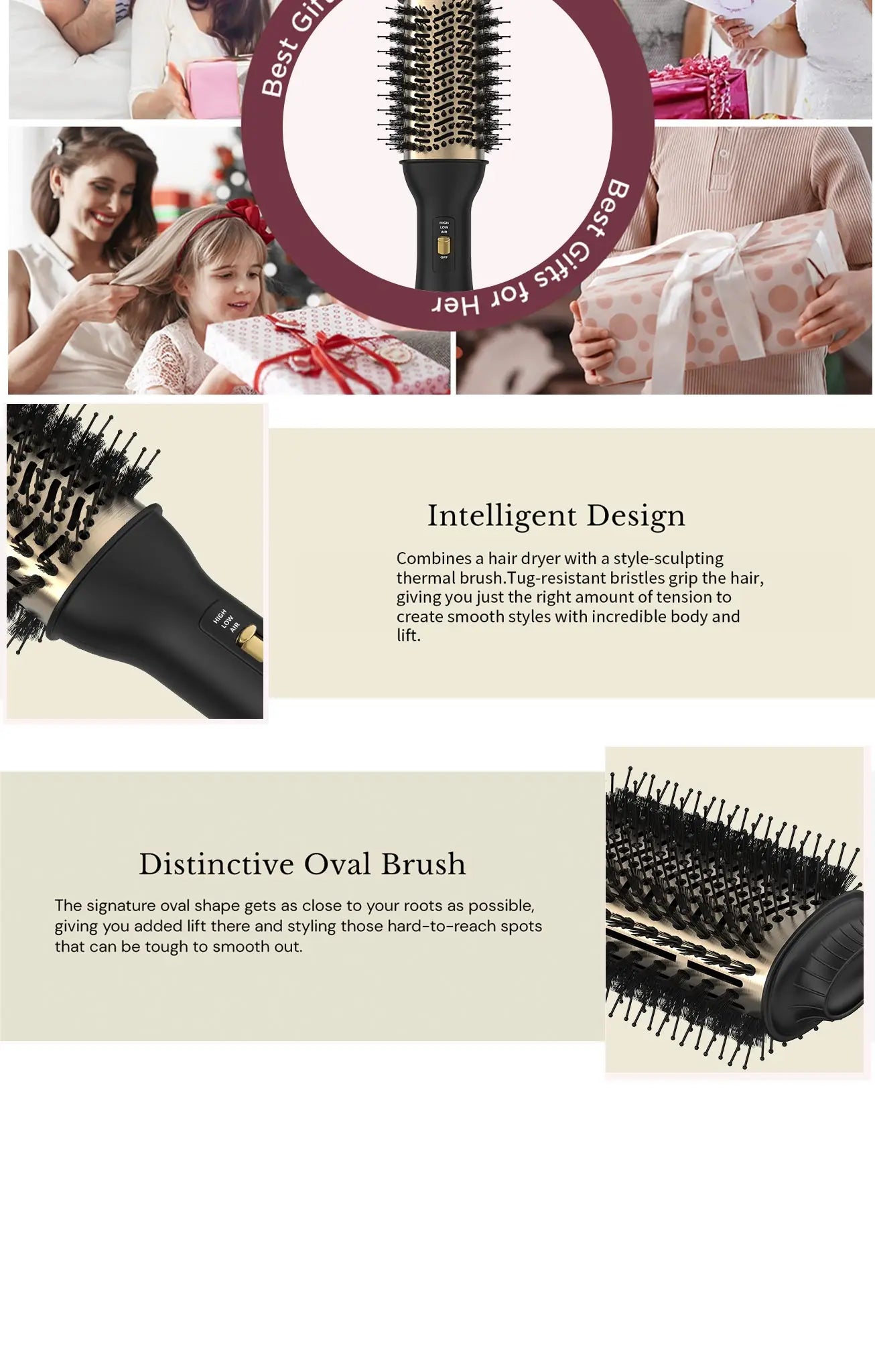 4 IN 1 Hot Air Brush One-Step Hair Dryer And Volumizer Styler and Dryer Blow Dryer Brush Professional 1000W Hair Dryers
