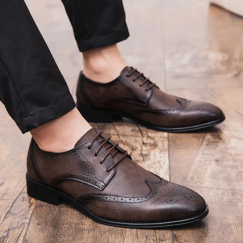 Men's Dress Shoes High Quality Oxford Leather Shoes Men Classic Casual Business Brogues Leahter Shoes Men Wedding Formal Shoes