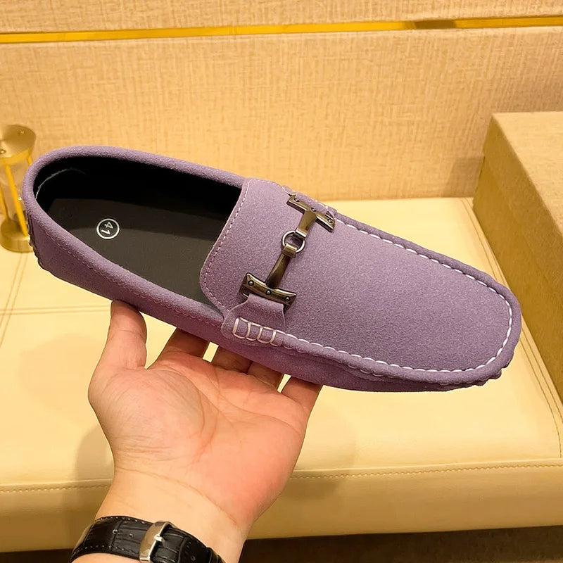 Suede Men Casual Shoes Lazy Shoes Male Breathable Slip-on Mens Driving Flat Shoes Comfortable Boat Shoe Loafers Moccasins