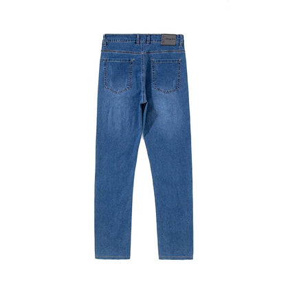 Summer Thin Mens Clothing Cowboys Slim Straight Jeans Men Denim Pants Casual Regular Fitness Men's Trousers Light Blue 2026 Y2K