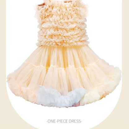 Fluffy Rabbit Skirt Girl Baby Dress Super Immortal Cake Fluffy Gauze Birthday Party Children's Princess Dress Summer