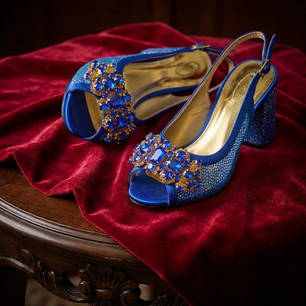 Green Elegant Women's High Heels Shoes  & Bag Set Rhinestone-Embellished Designer Shoes Perfect for Special Occasionss