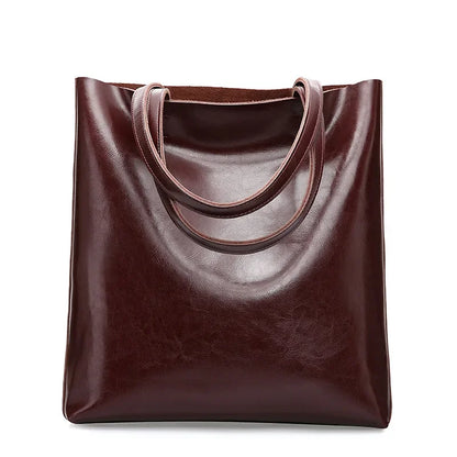 Women Genuine Leather Shoulder Bags Retro Fashion Designer Bag Large Capacity Female Versatile Tote Bag Portable Phone Bag Girl