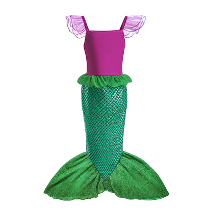 Summer Mermaid Dress Girls Kids Cosplay Dresses Princess Costume Perform Clothes Birthday Party Halloween Clothing