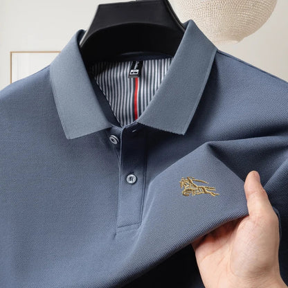 100% pure cotton luxury brand short sleeve men's polo shirt summer fashion letter embroidery design golf top breathable T-shirt