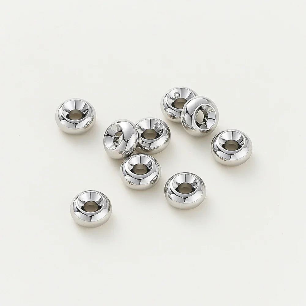 14K/18K Gold Plated 10-30Pcs 3/4/5/6/8mm Spacer Beads for DIY Necklace Bracelet Jewelry Making Supplies Accessories Wholesale