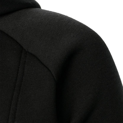 Moletom masculino outono inverno de cor sólida com capuz e zíper lateral manga longa