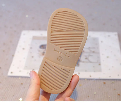 Girls Summer Sandals Toe-covered Anti-kick 2025 Brand New Children Flat Sandals Princess INS Hot Trend Toddler Clog Shoes I03055