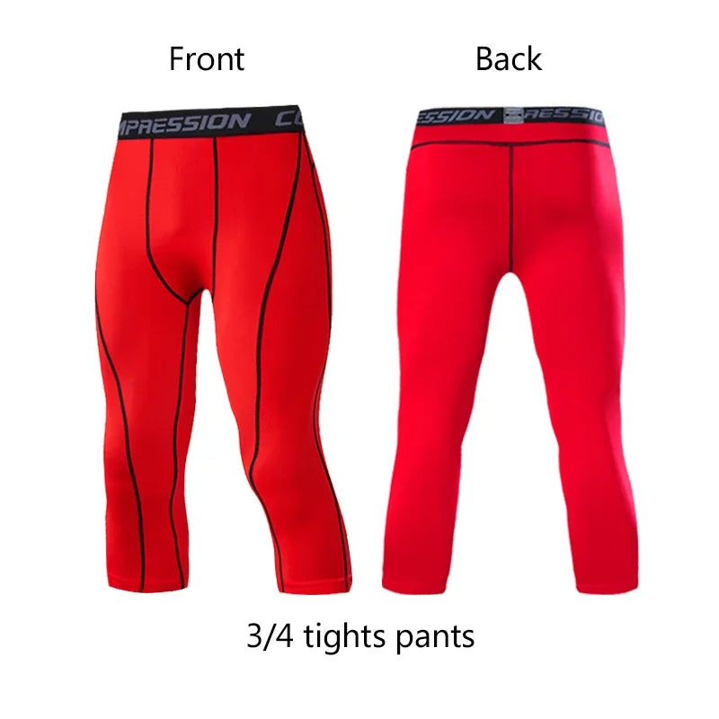 Men's Compression Pants for Running Cycling Basketball Soccer Elasticity Sweatpants Fitness Tights Legging Trousers Rash Guard