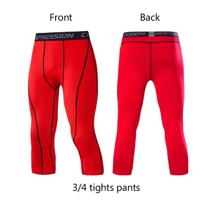 Men's Compression Pants for Running Cycling Basketball Soccer Elasticity Sweatpants Fitness Tights Legging Trousers Rash Guard