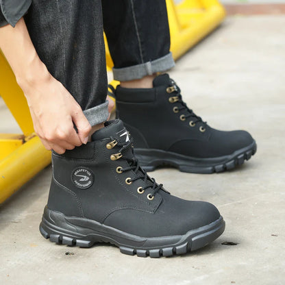 Safety Shoes Steel Toe Work Shoes Men Lightweight Kevlar-Midsole Industrial Work Boots Anti-puncture Protection Tactical Boots