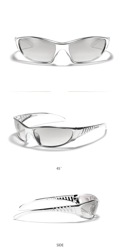 Silver Sunglasses Color Hollowed Out Future Sense Of Technology Hot Girls Net Red Sunglasses Women Sunglasses Trendy Men