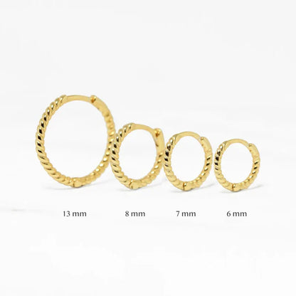 1pair 925 Sterling Silver Hoop Earring 6/7/8/13mm Circle Round Huggies for Women Men Ear Ring Bone Buckle Fashion Jewelry