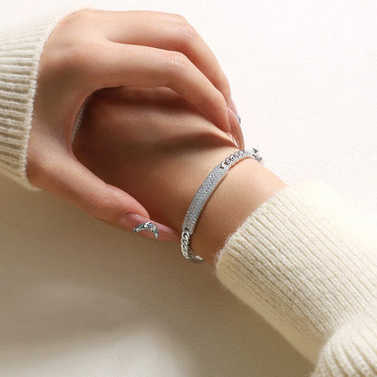 925 Sterling Silver Moissanite Cuba Chain Bangle For Women Men Engagement Party Adjustable Charm Bracelet Fine Jewelry