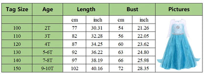 Girl Princess Dress Halloween 2026 Cosplay Party Costume Snow Queen Princess Clothes Children Outfit