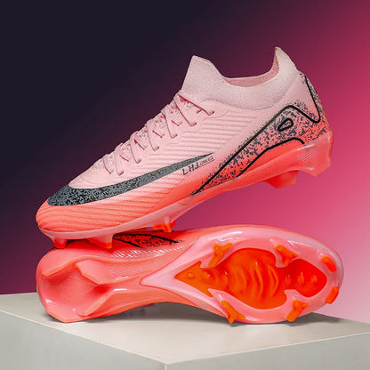 High Top Men Soccer Cleats Professional Football Shoes AG/TF Studs Anti Slip Training Sneaker Comfortable Breathable Adult Match