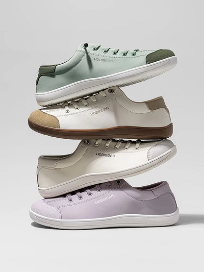 Unisex Barefoot Wide Toe Shoes Women Men Artificial Leather Minimalist Sneakers Adjustable Slip On Walking Shoes