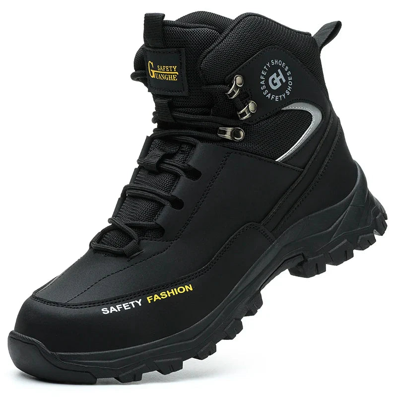 Work Safety Shoes Men CE Certified Steel Toe Safety Shoes Non Slip Lightweight Steel Toe Anti-Slip Women's Protection Work Boots