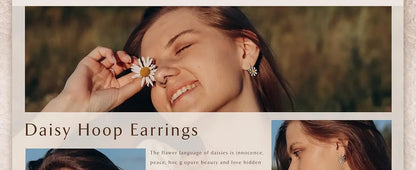 925 Sterling Silver Daisy Earrings Flower Drop Dangle Earrings Flower Jewelry Gifts for Women for Sensitive Ears