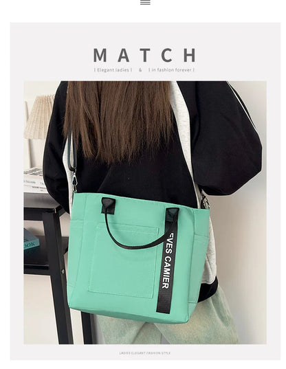 Nylon Fabric Shoulder Bag Casual Large Capacity Versatile Crossbody Bag Daily Commuting Tote Bag