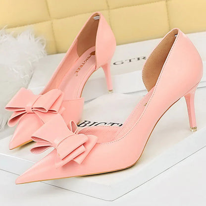 Shoes Bow-knot Woman Pumps Stiletto 10.5 Cm Women Basic Pump Pointed Toe Classic Pumps Sexy High Heels Women Shoes 2026