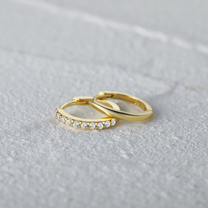 925 Sterling Silver Glossy Hoop Earrings Gold Color Tiny Cartilage Piercing Small Huggie Earring Fine Jewelry Accessories