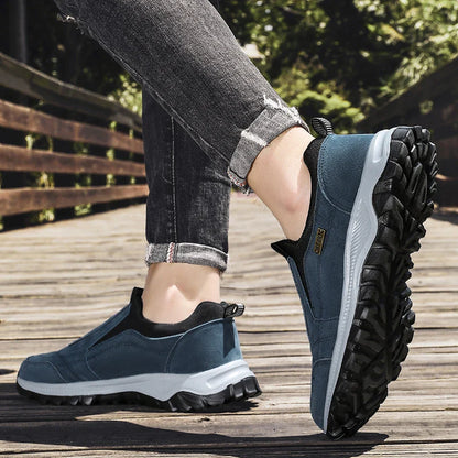 2025 New lightweight casual sports shoes, men's plaque-sized running shoes, loafers, walking and outdoor hiking shoes