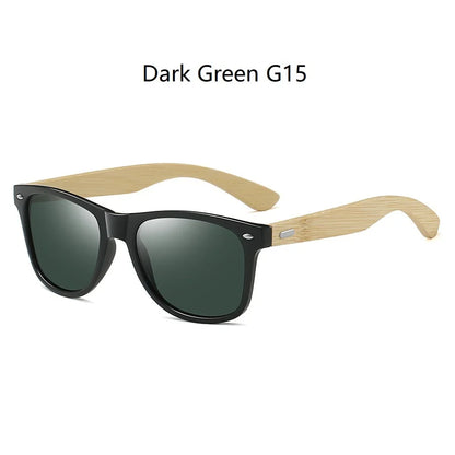 Fashion Bamboo Wood Vintage Square Sunglasses Men Women Luxury Brand Designer Sun Glasses Wooden Driving Fishing Eyewear