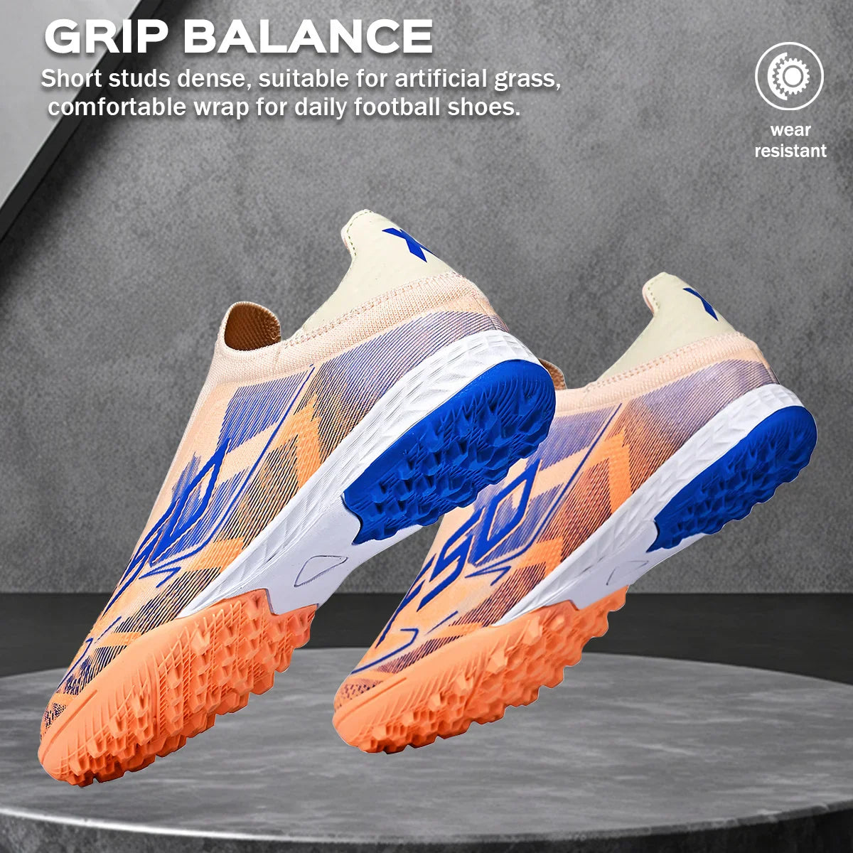 Professional TF Soccer Boots Unisex Youth Adult PU Fabric Upper Rubber Sole Non-slip Training Cleats