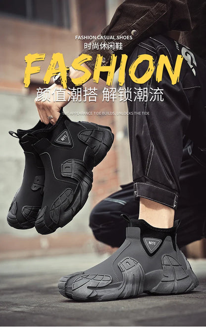 New fashion high top shoes for autumn and winter niche design lightweight casual lazy shoes thick soled ankle boots short boots