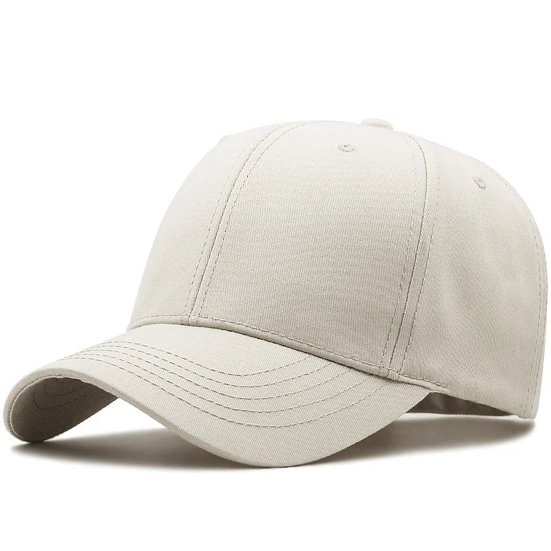Hard Cotton Big Size Baseball Hat Woman Solid Color Sun Cap Hiphop Man Plus Size