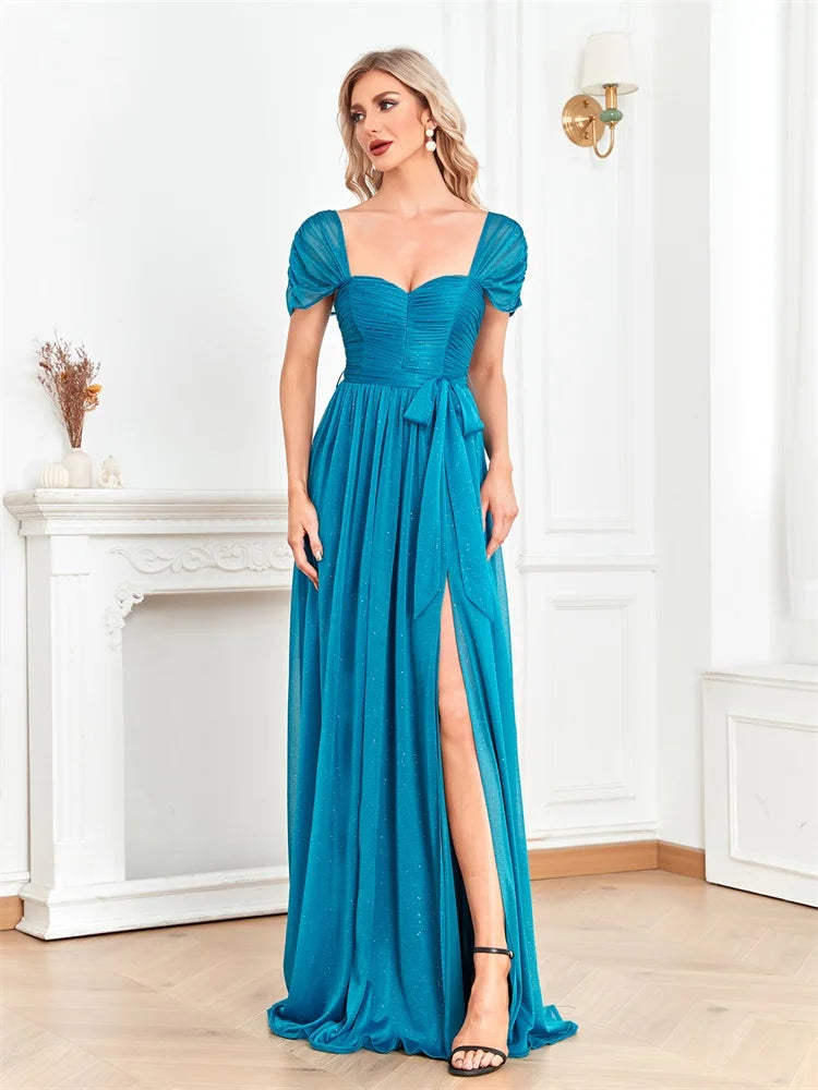 Elegant Shining Long Evening Dress 2025 Luxury Sexy Slit Formal Prom Women Party Cocktail Maxi Graduation Bridesmaid Gowns