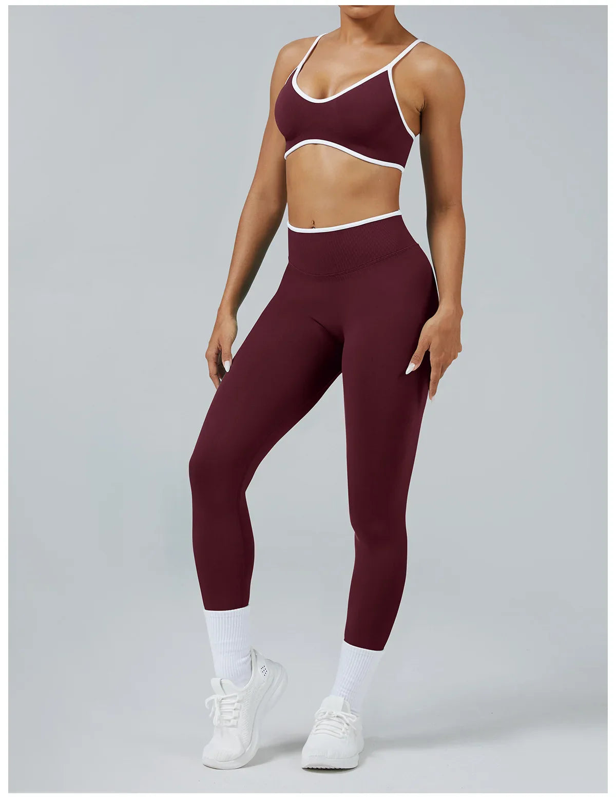 Women's Color Block Seamless High-Stretch Yoga Set, Butt Lifting Yoga Pants, Breathable Quick-Dry Active Workout Outfit