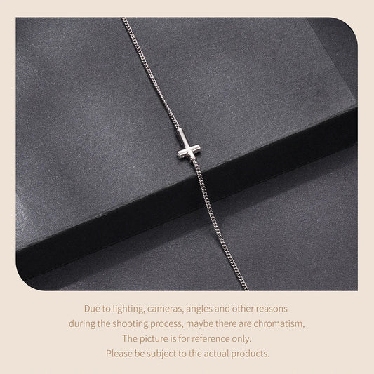Moissanite Bracelet Classic 925 Sterling Silver Chain Cross Charm Bracelets Chain Wedding Fine Jewelry