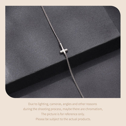 Moissanite Bracelet Classic 925 Sterling Silver Chain Cross Charm Bracelets Chain Wedding Fine Jewelry