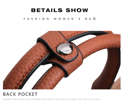 Fashion Plaid Canvas Women's Handbag Classic Versatile Large Capacity Cowhide Single Shoulder Crossbody Bag