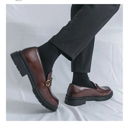 Men's Leather Loafers Slip On Office Casual Business Leather Shoes For Men Wedding Oxford Shoes Male Party Formal Derby Shoe Man