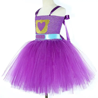 Super Kitty Costumes for Girls Super Cat Tutu Dress for Kids Christmas Halloween Outfits Children Animal Clothes with Eyes Patch