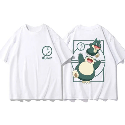 Short Sleeve T-Shirt Gengar Psyduck Mewtwo Printed Men's Boys and Girls Summer New Fashion Top