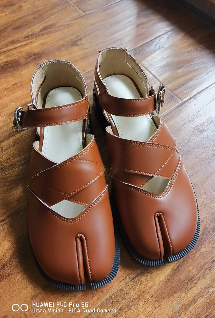 Fashion Women's Shoes New High Quality Leather Split Toe Mary Jane Shoes Comfortable Low Heel Women Shoes Lolita