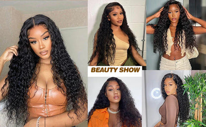 Water Wave Lace Front Wigs Glueless Wig Human Hair Ready To Wear Wigs Brazilian Lace Frontal Human Hair Wigs Pre Cut For Women