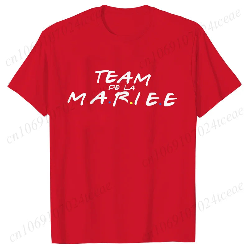Friends Bachelorette EVJF Party T-shirt French Girls Single Farewell Tops Team Bride Bridesmaid Tees Bridal Shower Wedding Shirt