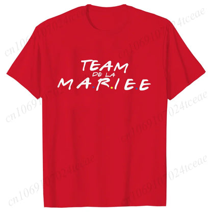 Friends Bachelorette EVJF Party T-shirt French Girls Single Farewell Tops Team Bride Bridesmaid Tees Bridal Shower Wedding Shirt