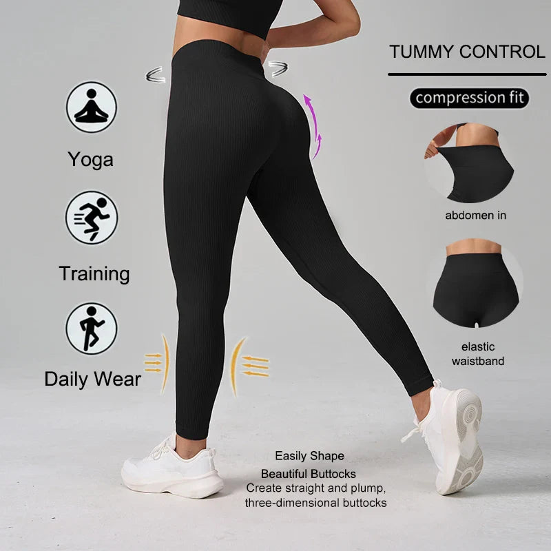 Seamless Fitness Yoga Pants High Waist Push Up Sport Legging Women Super Stretchy Gym Workout Tights Running Pants