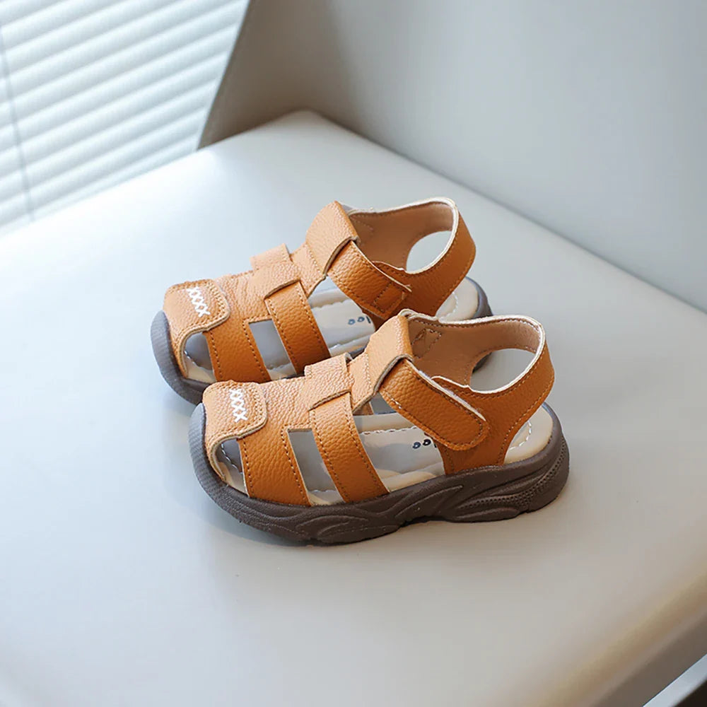 Summer Sport Sandals For Children PU Leather Vintage Boy's Sandals Soft-soled Anti-slippery Kid's Sandals Fashion Summer Shoes