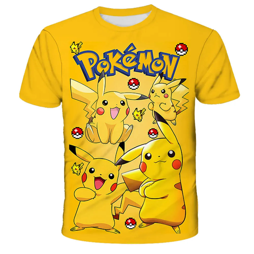 Anime Chilren's T-shirts Kids 3D T-shirts Boy's Clothing Boys Girls Short-sleeved Travel Parent-child Clothing