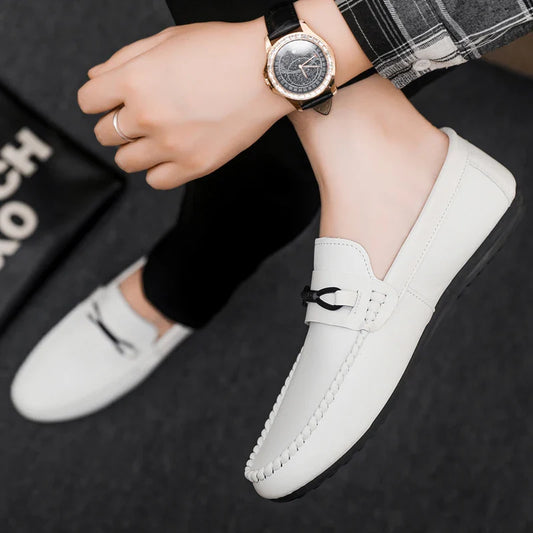 Minimalist Men's Loafers Comfortable Leather Casual Shoes For Men Non-slip Driving Shoes Slip-on Office Shoes Big Size 46