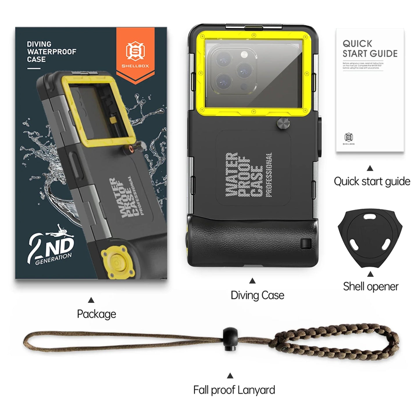 Multi-functional, durable, waterproof, 15m/50ft, universal 6.9 inch waterproof phone case, IP68, professional diving photography